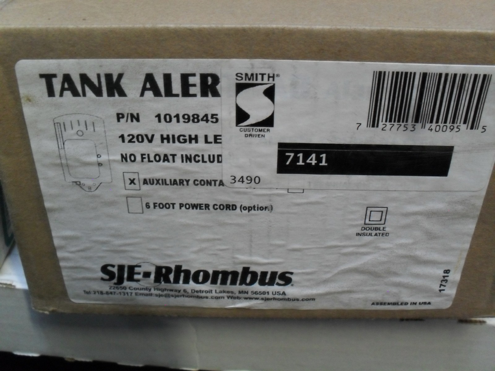 SJE Rhombus 1019845 Tank Alert 120V