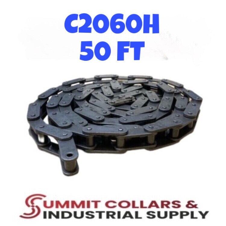 C2060H HEAVY CONVEYOR ROLLER CHAIN 50ft REEL W/5 Connecting LinkS
