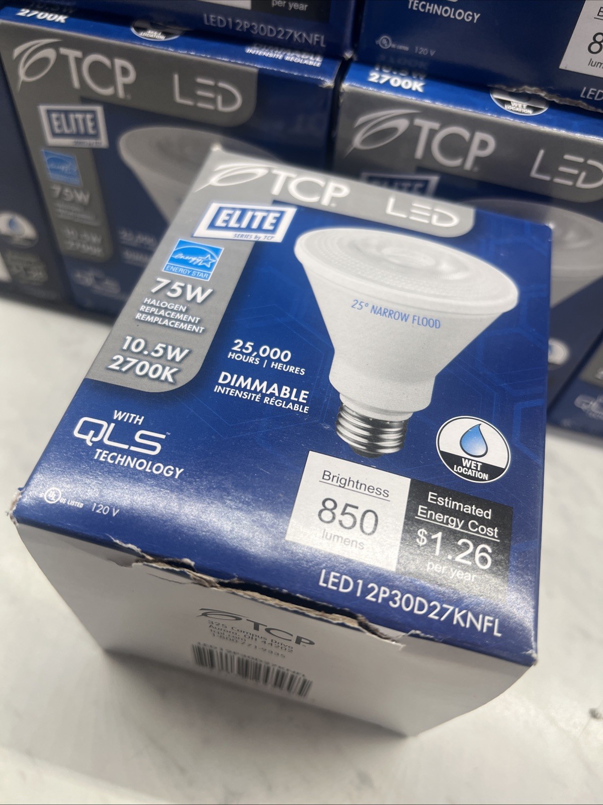 TCP Elite LED Lot of 12, 850 Lumens 10.5 2700K Dimmable Long Neck Lamp NIB