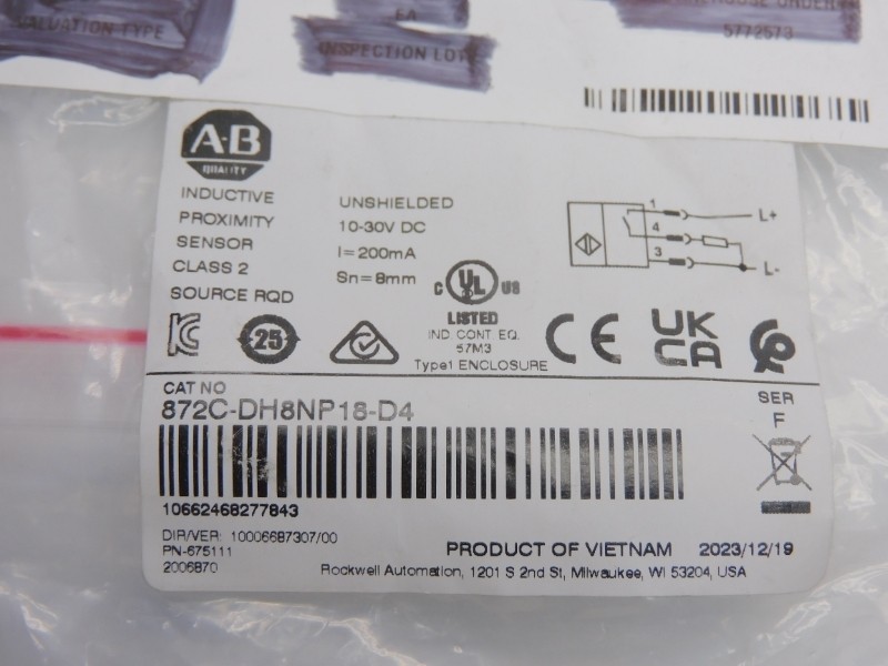 INDUSTRIAL SPARE PART 872C-DH8NP18-D4 SER. F 10-30VDC NSMP