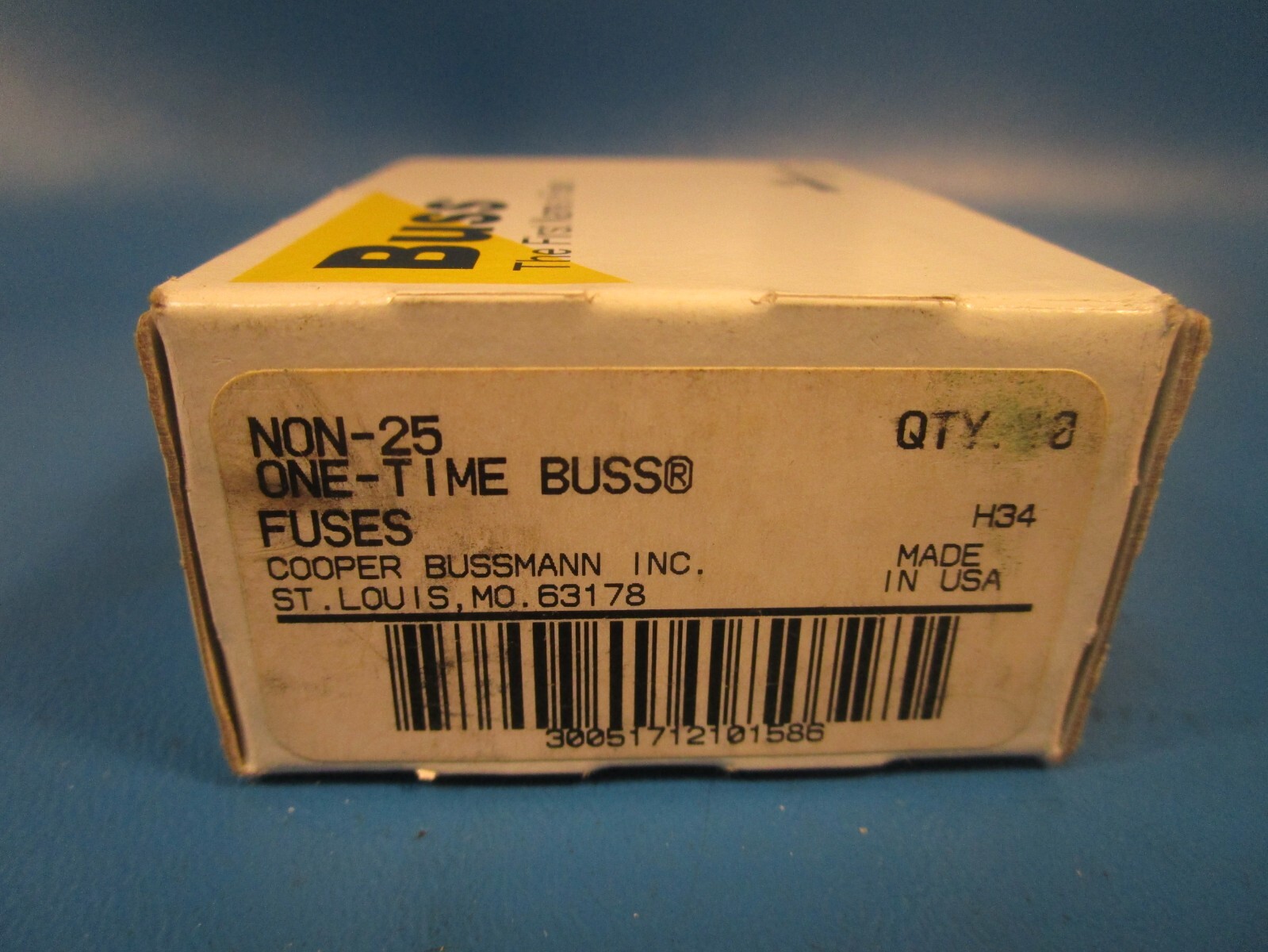 Box of 10 BUSS NON-25, One-Time Fuses