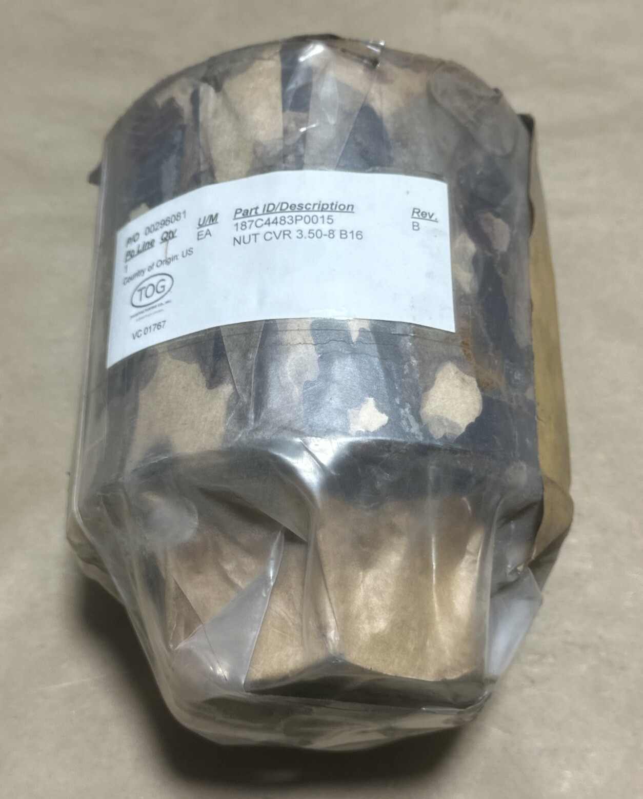 BRAND NEW SURPLUS- TOG Manufacturing 187C4483P0015 Covered Nut 3.50-8 B16 🇺🇸