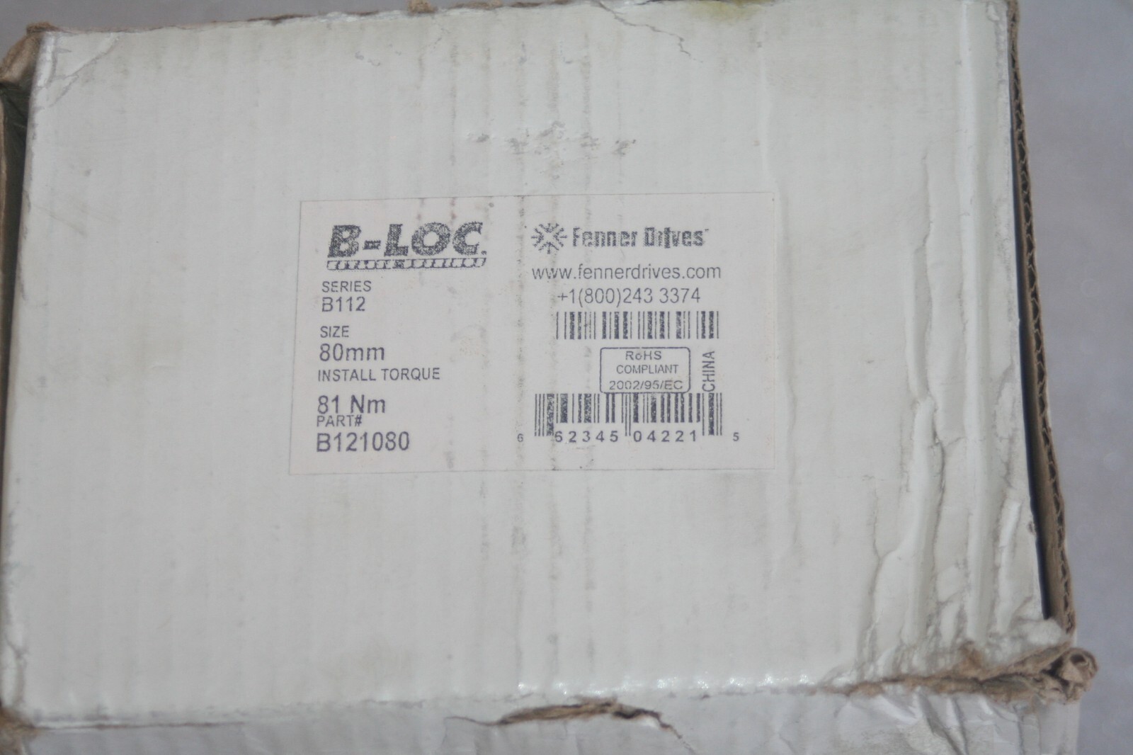 FENNER DRIVES B-LOC B112 Keyless Bushing B121080 80MM I.D. * NEW *
