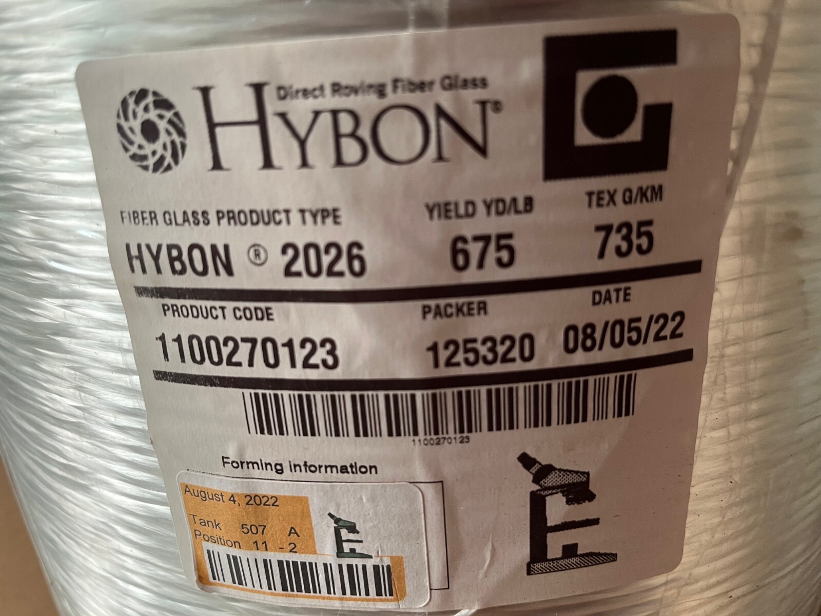 PPG 2026 675 Yield Direct Winding Fiberglass Roving Full 2537 Lb Pallet