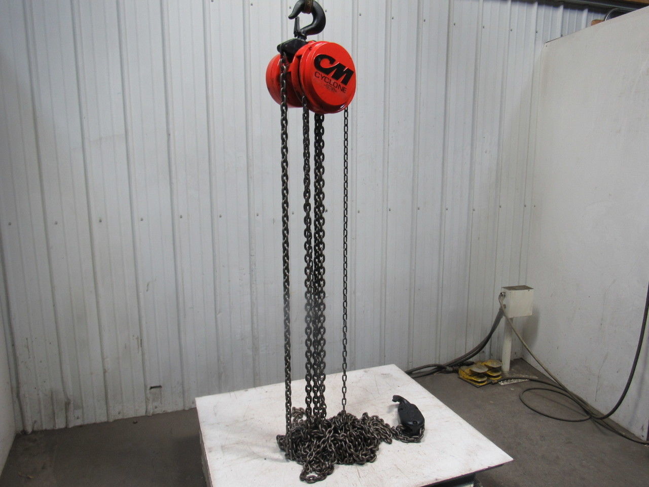 CM Model S 4 Ton Manual Chain Fall Hoist 32′ 6″ Lift w/Load Limiter Tested