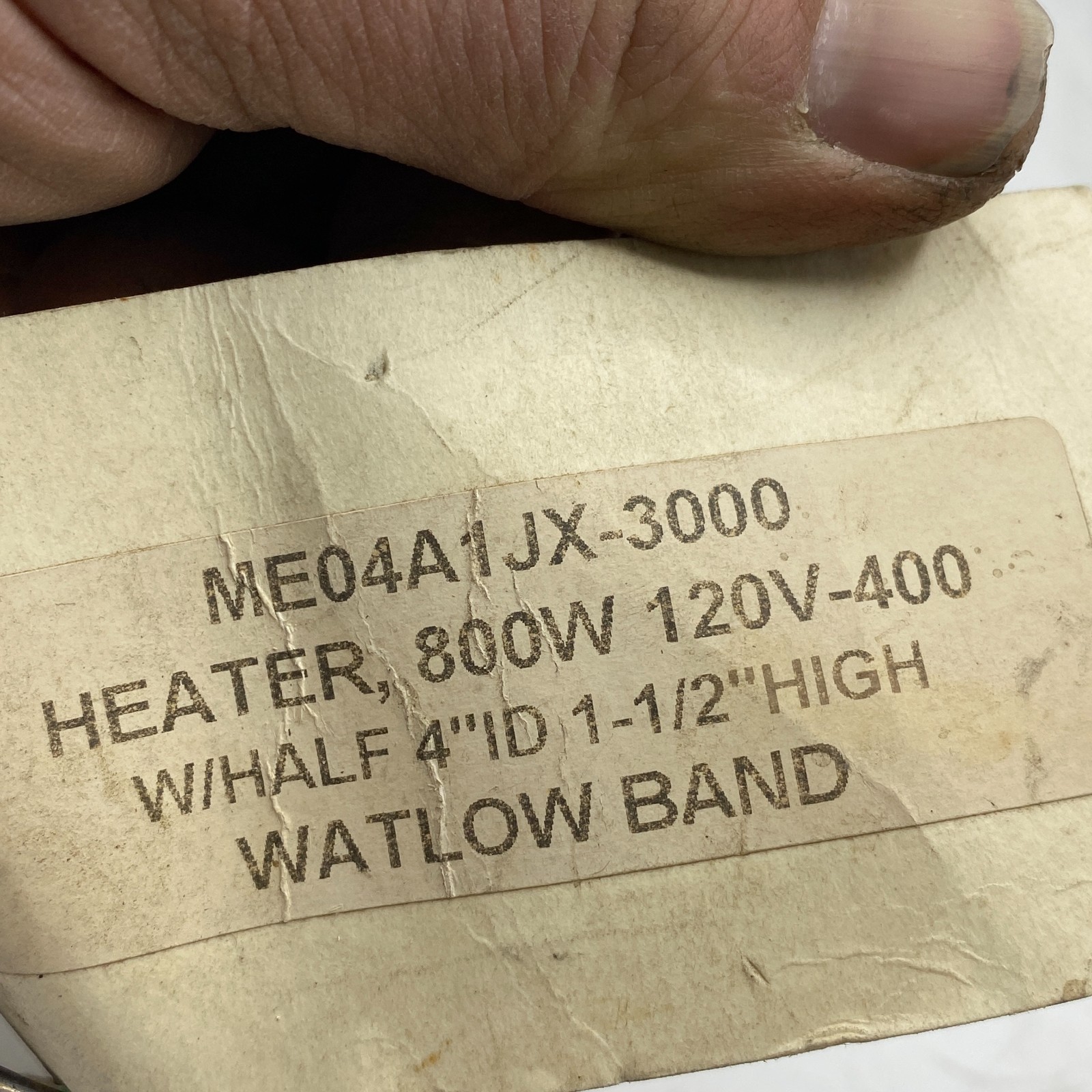 WATLOW ME04A1JX-3000 HEATER BAND, 800W 120V-400 W/HALF 4″ID 1-1/2″ HIGH