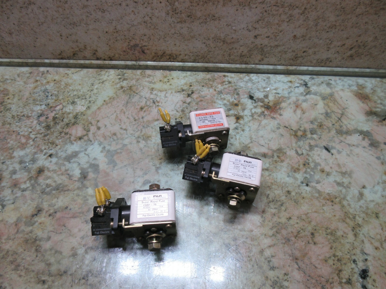 FUJI SUPER RAPID FUSE CS5F-75 AC500V 75A BC 200KA LOT OF 3