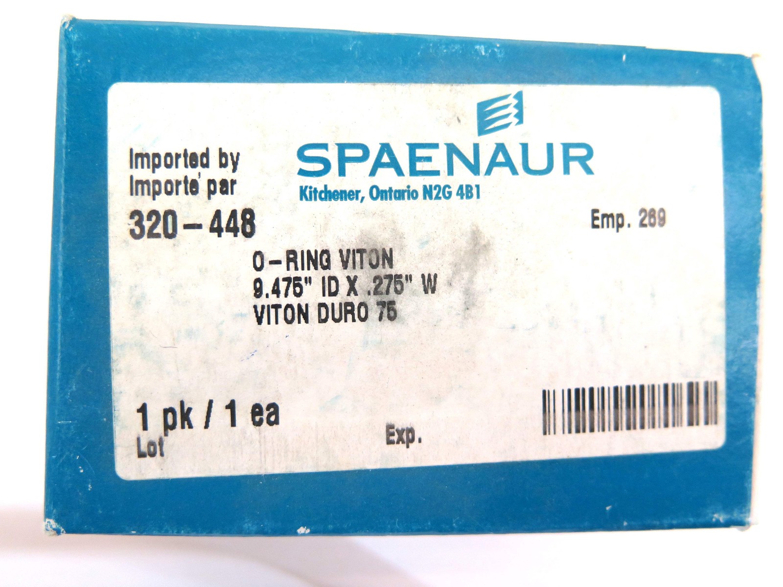 Spaenaur Spaenaur 320-448 O-Ring Viton Duro 75 9.475″ ID X .275″ 320-448