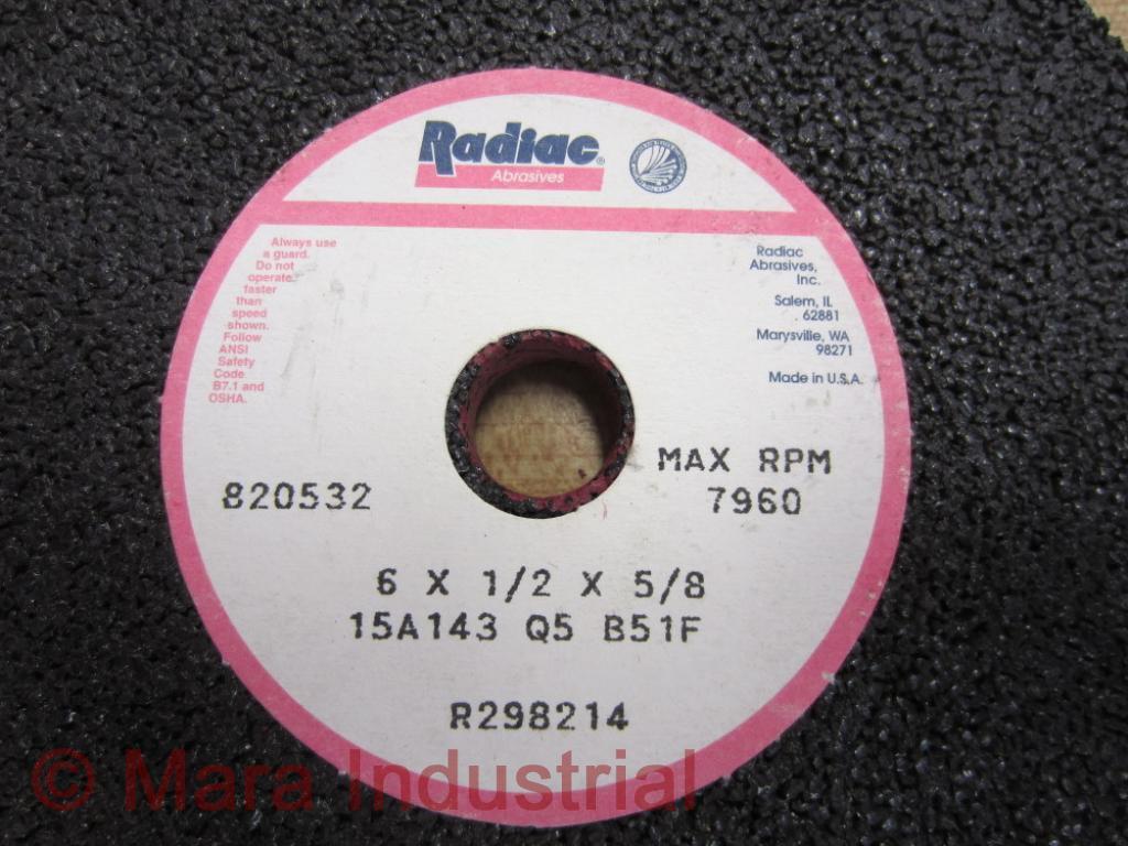 Radiac Abrasives 15A143 Q5 B51F Grinding Wheel 820532 (Pack of 3)