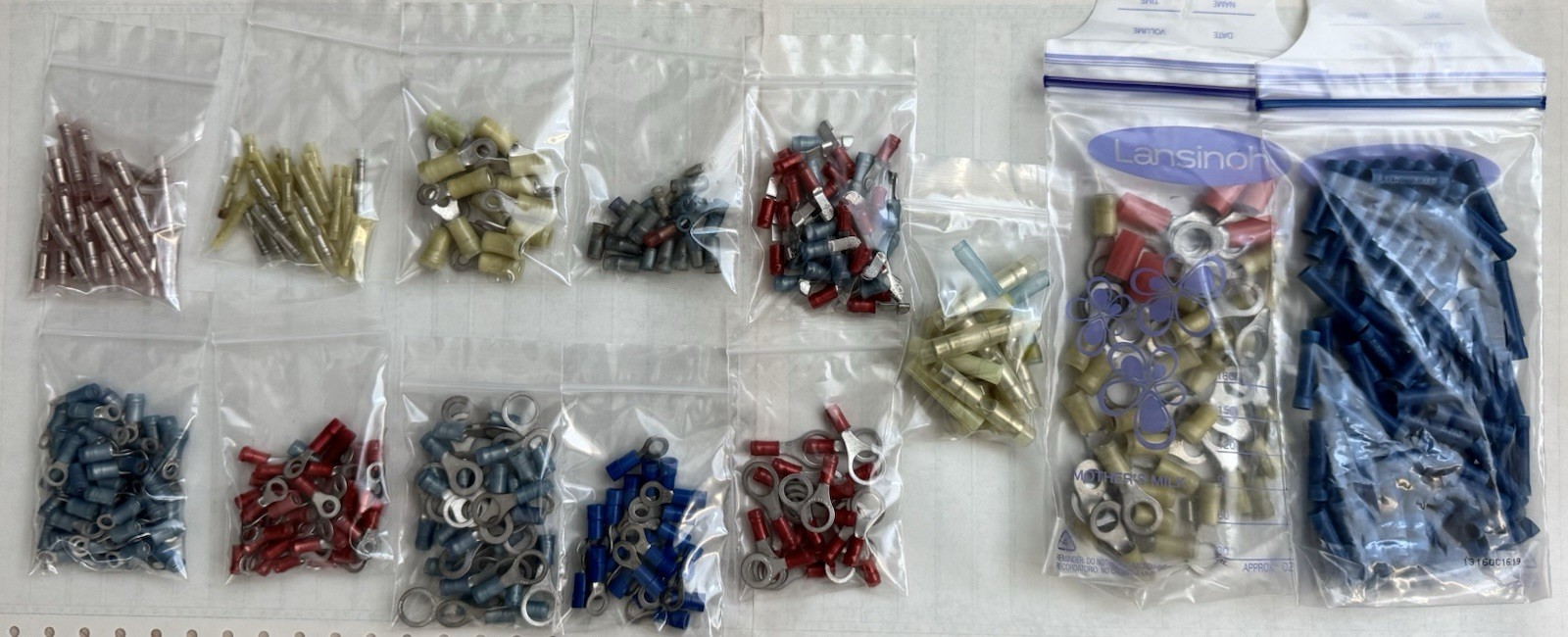 Red, Blue, Yellow Fork Terminal Vinyl Connector & Ring Terminal More Than 400New