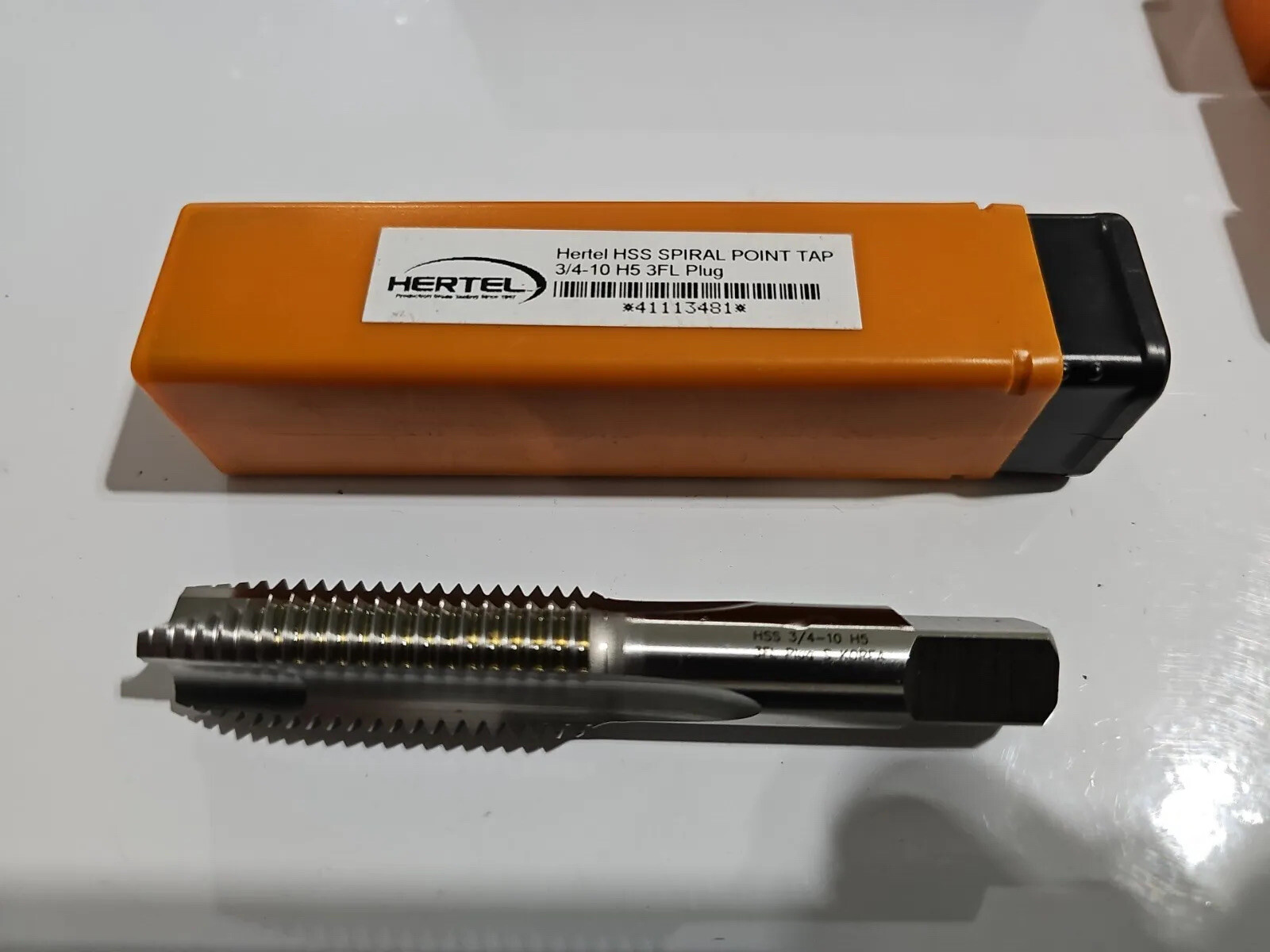 Hertel 41113481 Spiral Point Tap, 3/4-10 UNC H5, 3 Flute FNFP