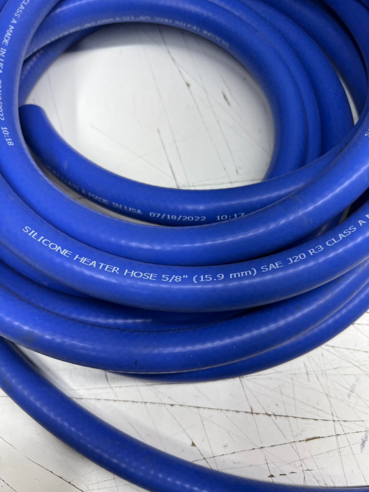 1′ Ft) 5/8″ Silicone Heater Hose 5526-062 250 PSI @ 70 Deg F SAE J20 R3 Blue USA