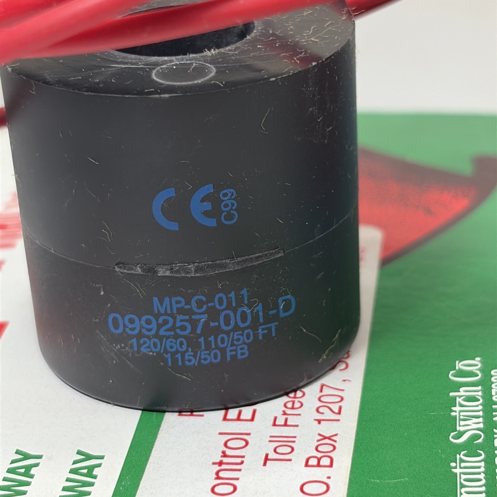 (2) ASCO Red Hat 120V SOLENOID VALVE COIL MP-C-011 099257-001-D 120/60 110/50 FT