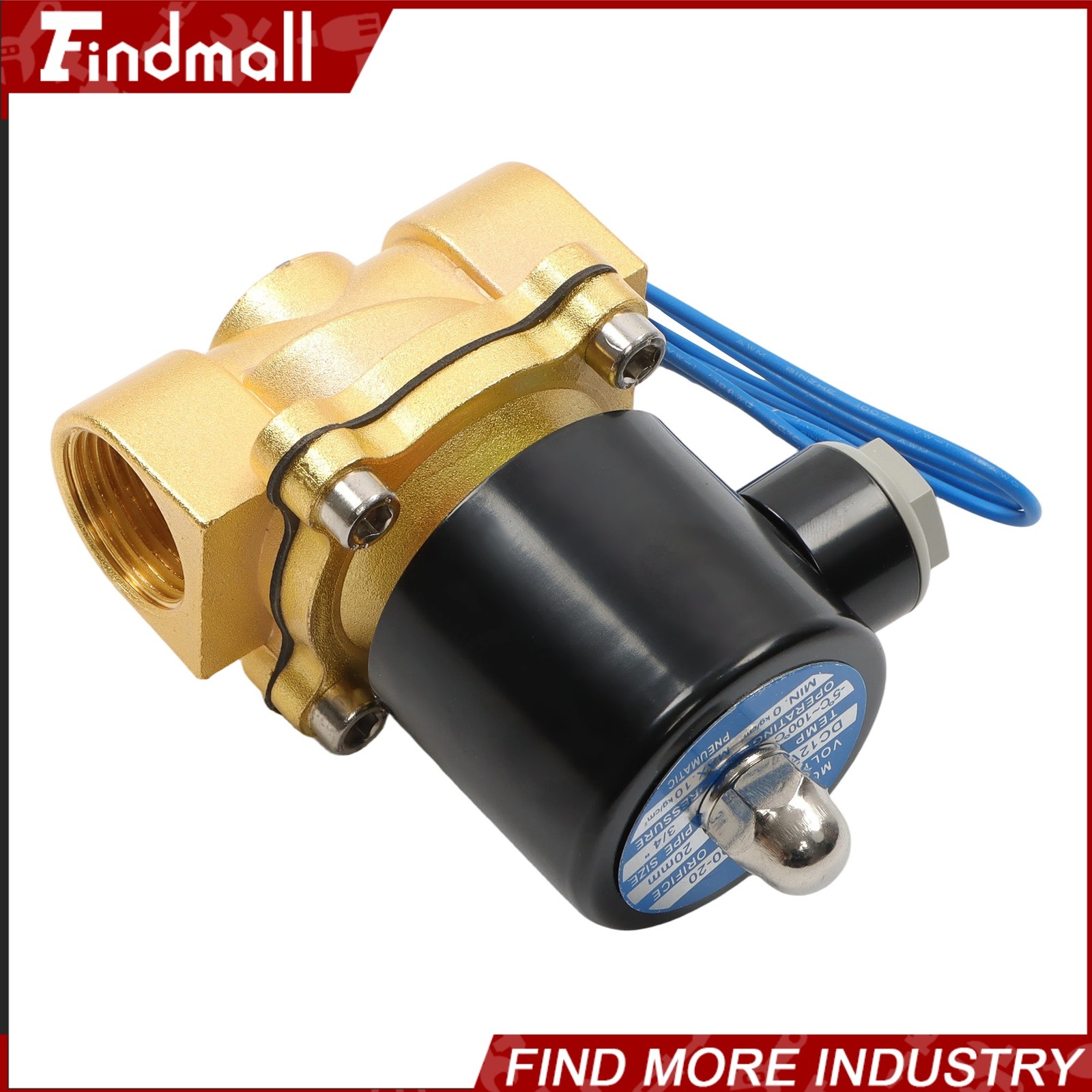 Findmall 3/4″ Solenoid Valve Air Water N/C Gas Oil Normally Closed 12V 220V