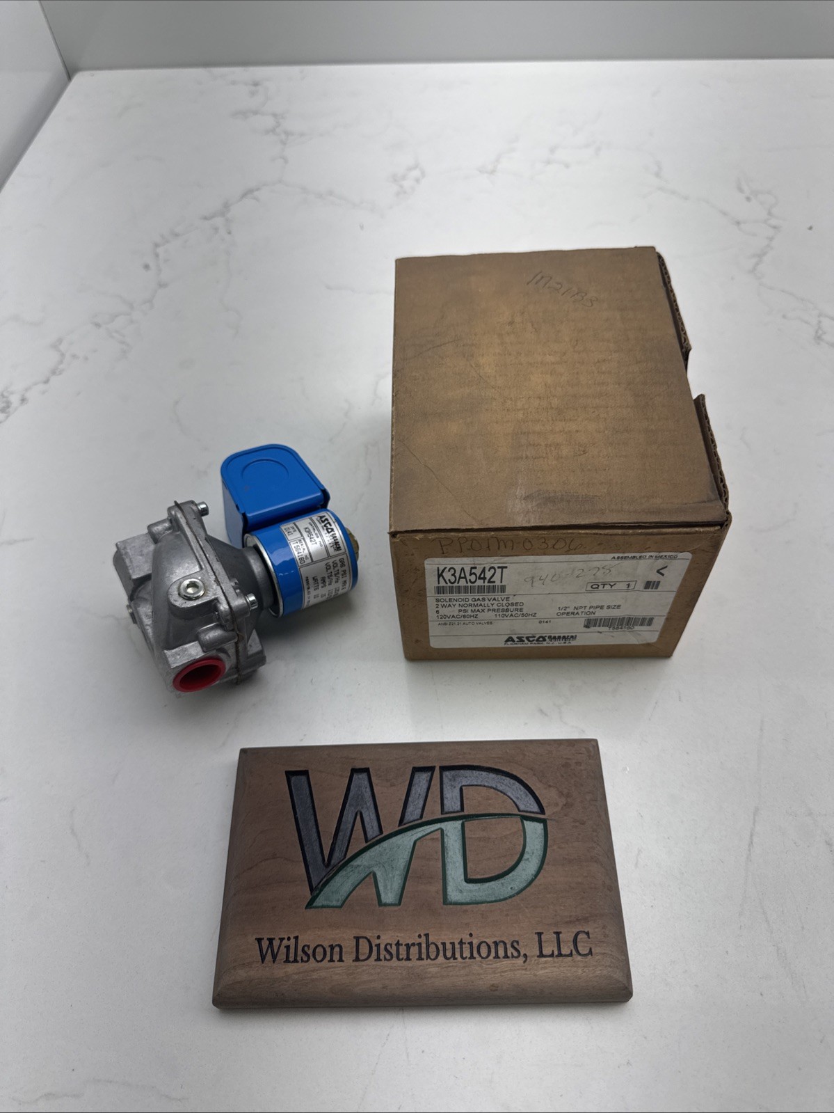 ASCO 120V 1/2″ NPT GAS SOLENOID VALVE K3A542T 6 Psi NC 120V
