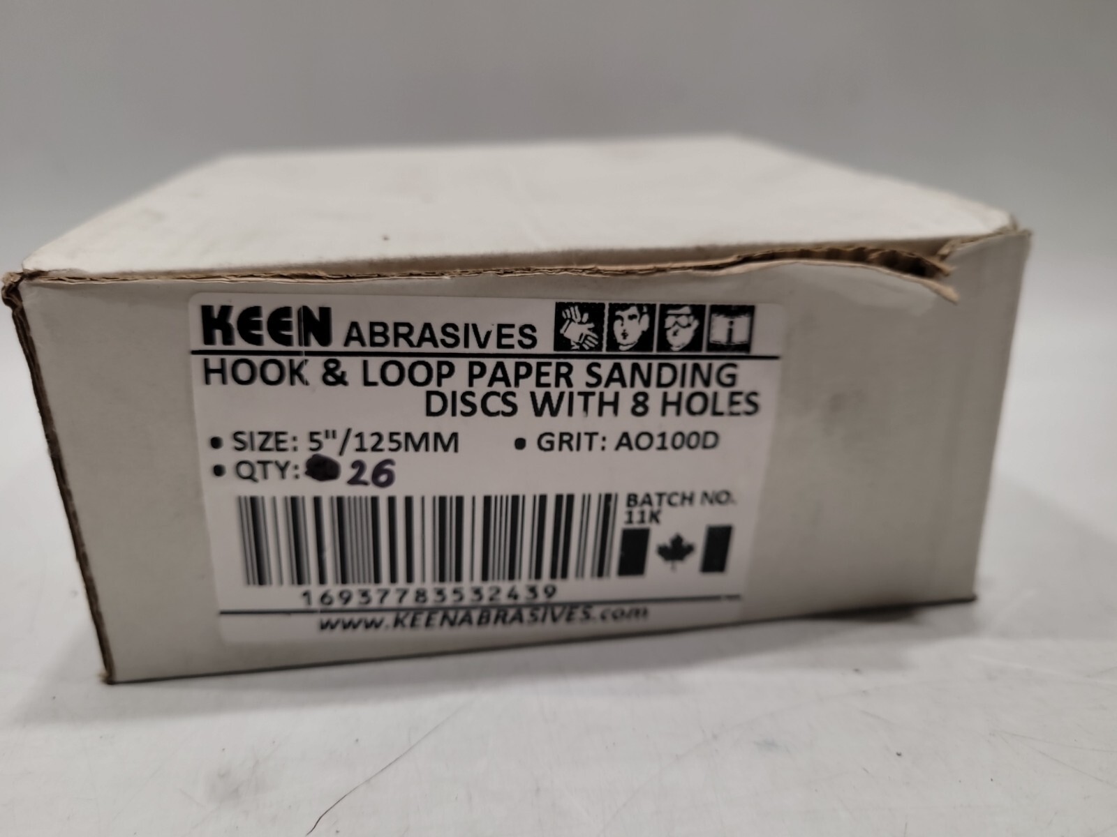 5″ HOOK & LOOP PAPER SANDING DISCS 8 HOLES AO100D GRIT KEEN QTY- 26!!!!