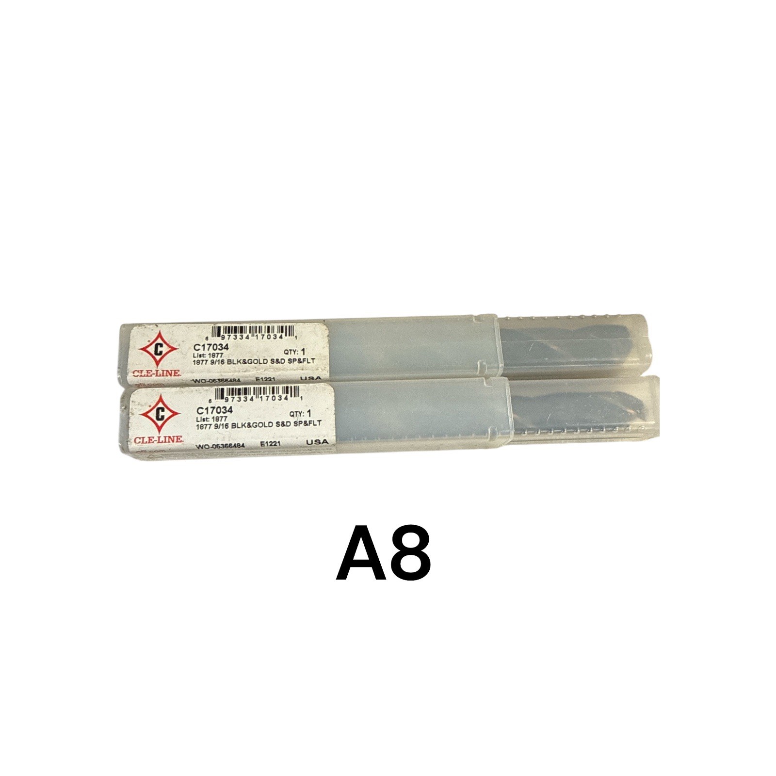 CLE-LINE C17034 Reduced Shank Drill,9/16″,HSS 2TGK8 Blk&Gold 2 pack New.
