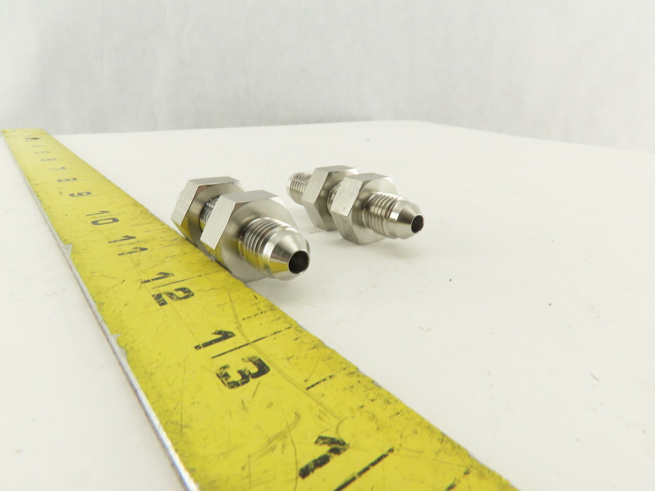Parker 4 WTX-WLN-SS 316 Stainless Bulkhead Fitting Union 1/4″ 37° Flare Lot/2