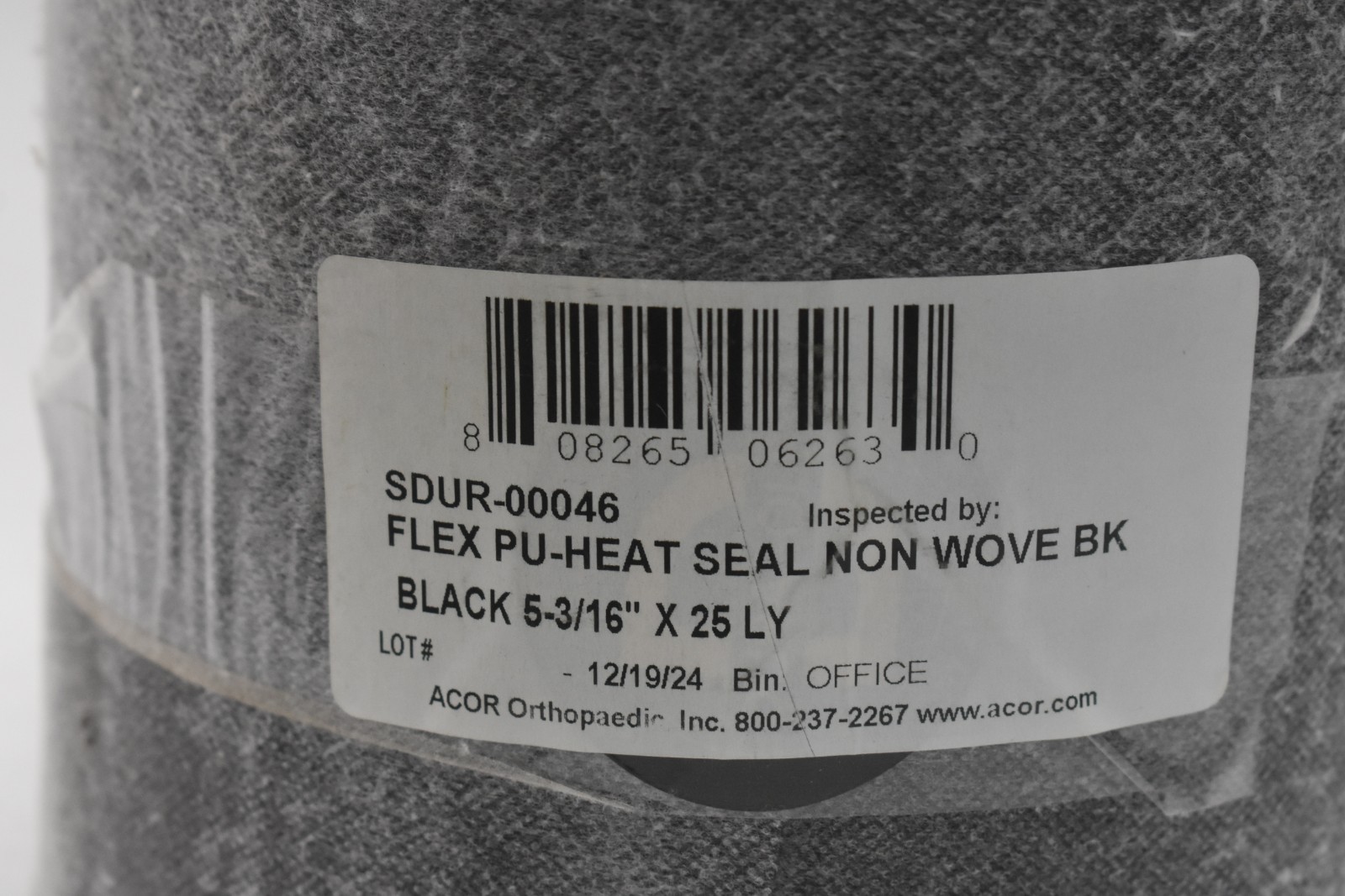 Acor SDUR-00046 Polyurethane Heat Seal Flex Non Woven Black 5-3/16″ x 25yds