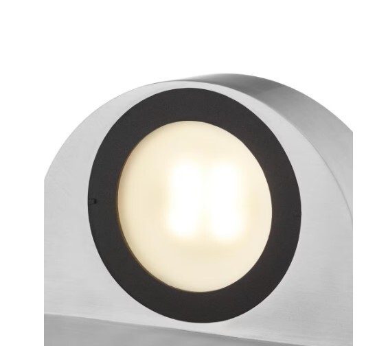 H B Owens Modern 1-Light Polished Aluminum Integrated LED Outdoor Wall Sconce