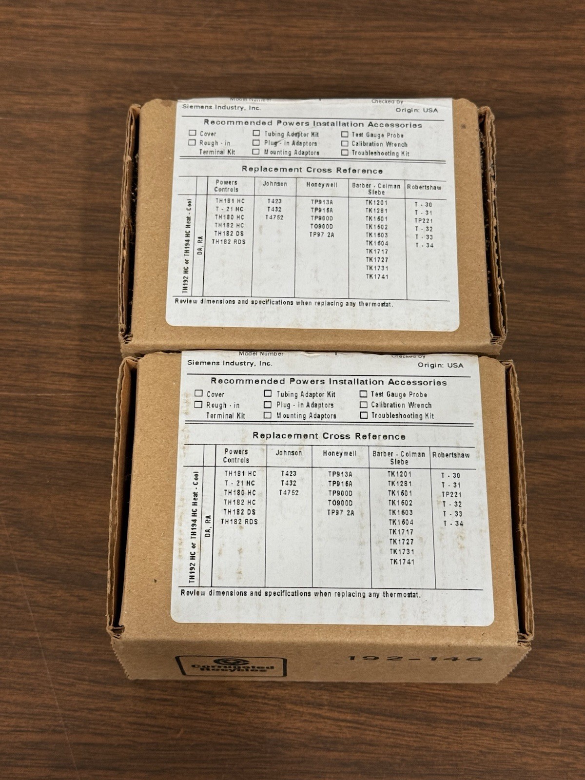 2X – Siemens 192-208 Pneumatic Thermostat, Dual Temperature, Heating And Cooling