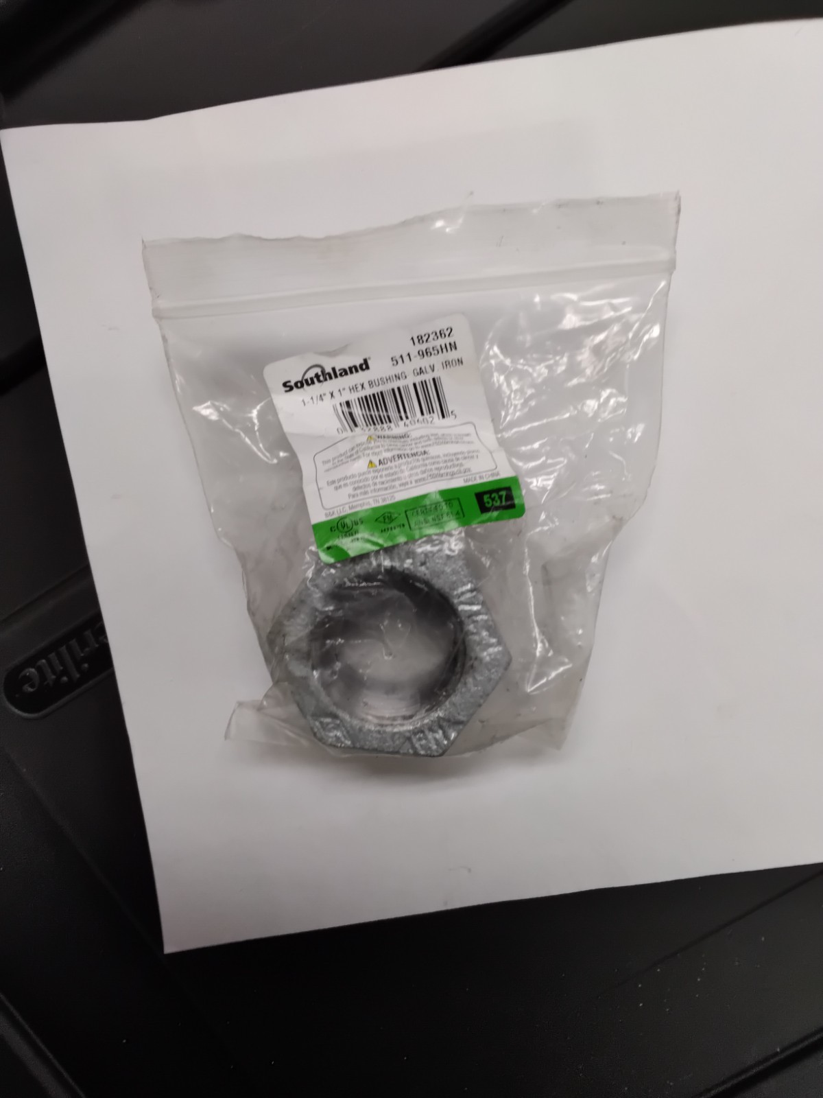 Southland 1¼″ × 1″ Galvanized Malleable Iron Hex Bushing