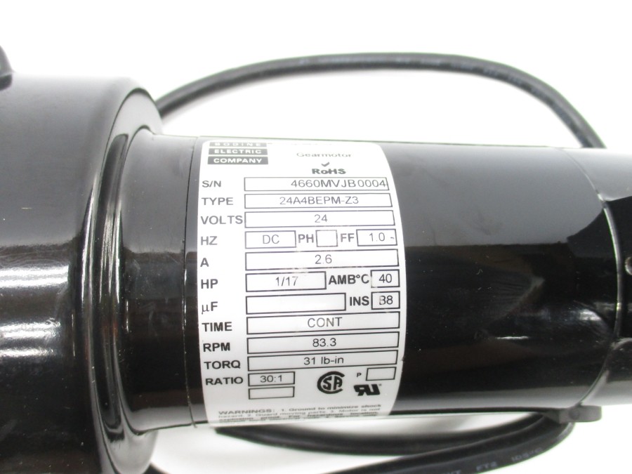 BODINE ELECTRIC 24A4BEPM-Z3 24VDC 2.6A UNMP