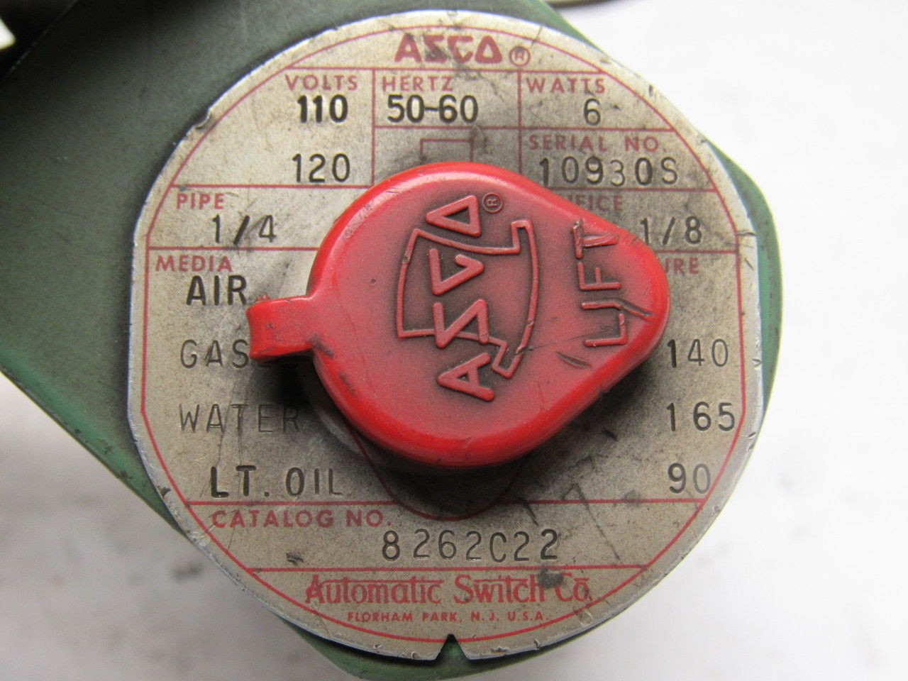 ASCO 8262C22 110/120V 50/60Hz AGWO Solenoid 1/4″ Pipe Lot Of 3