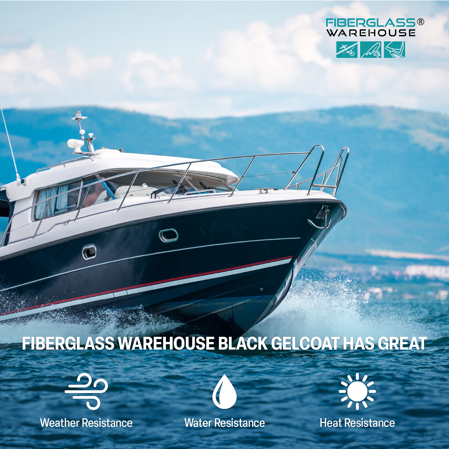 Fiberglass Warehouse Black Gel Coat –Gallon (WAXED) with 2oz MEKP Catalyst