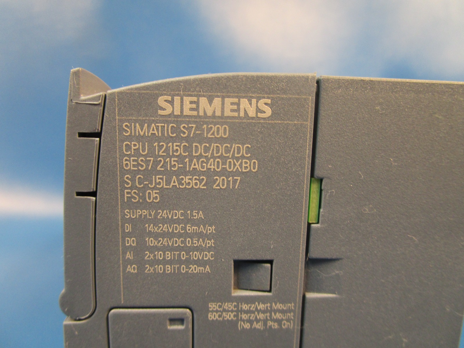 SIEMENS 6ES7 215-1AG40-0XB0, S7-1200 Programmable Controller, CPU Module