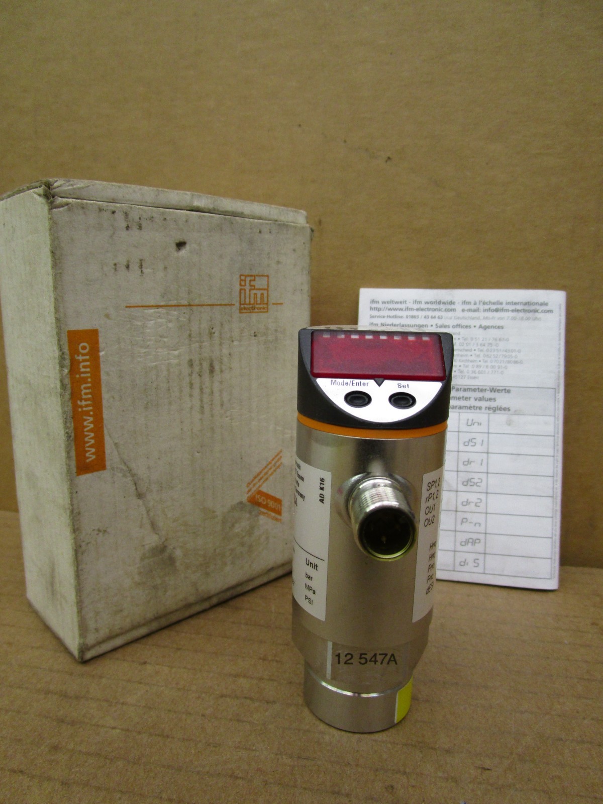 New Open Box IFM Electronic Efector 500 Pressure Sensor PN7204 51935ISU