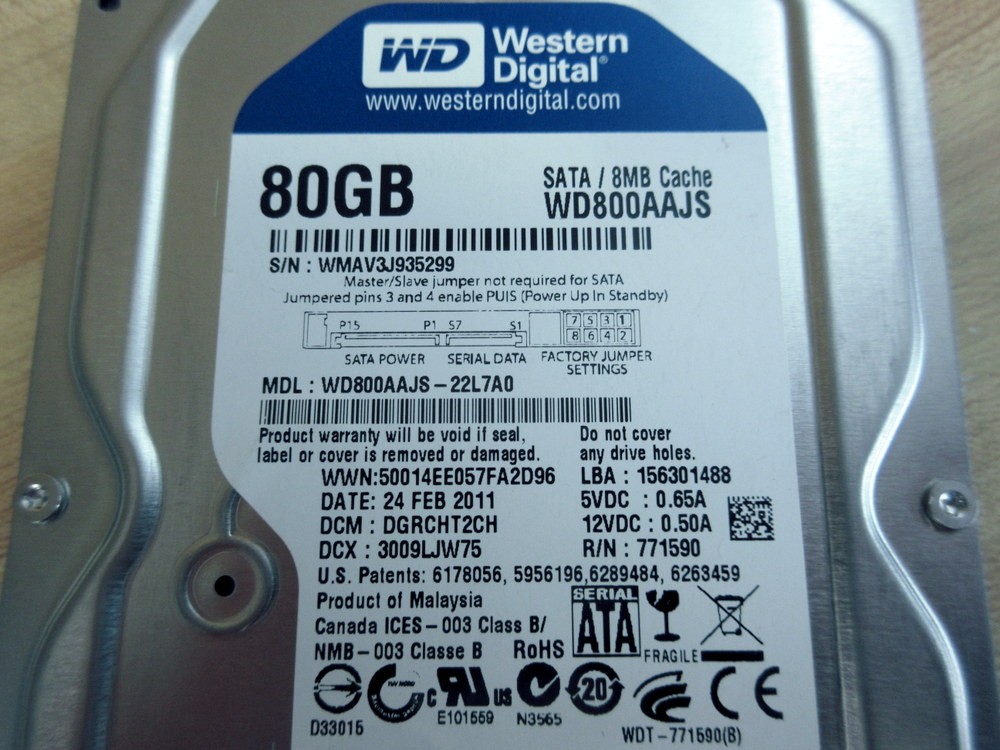 Western Digital WD800AAJS-22L7A0 3.5″ HHD WD800AAJS