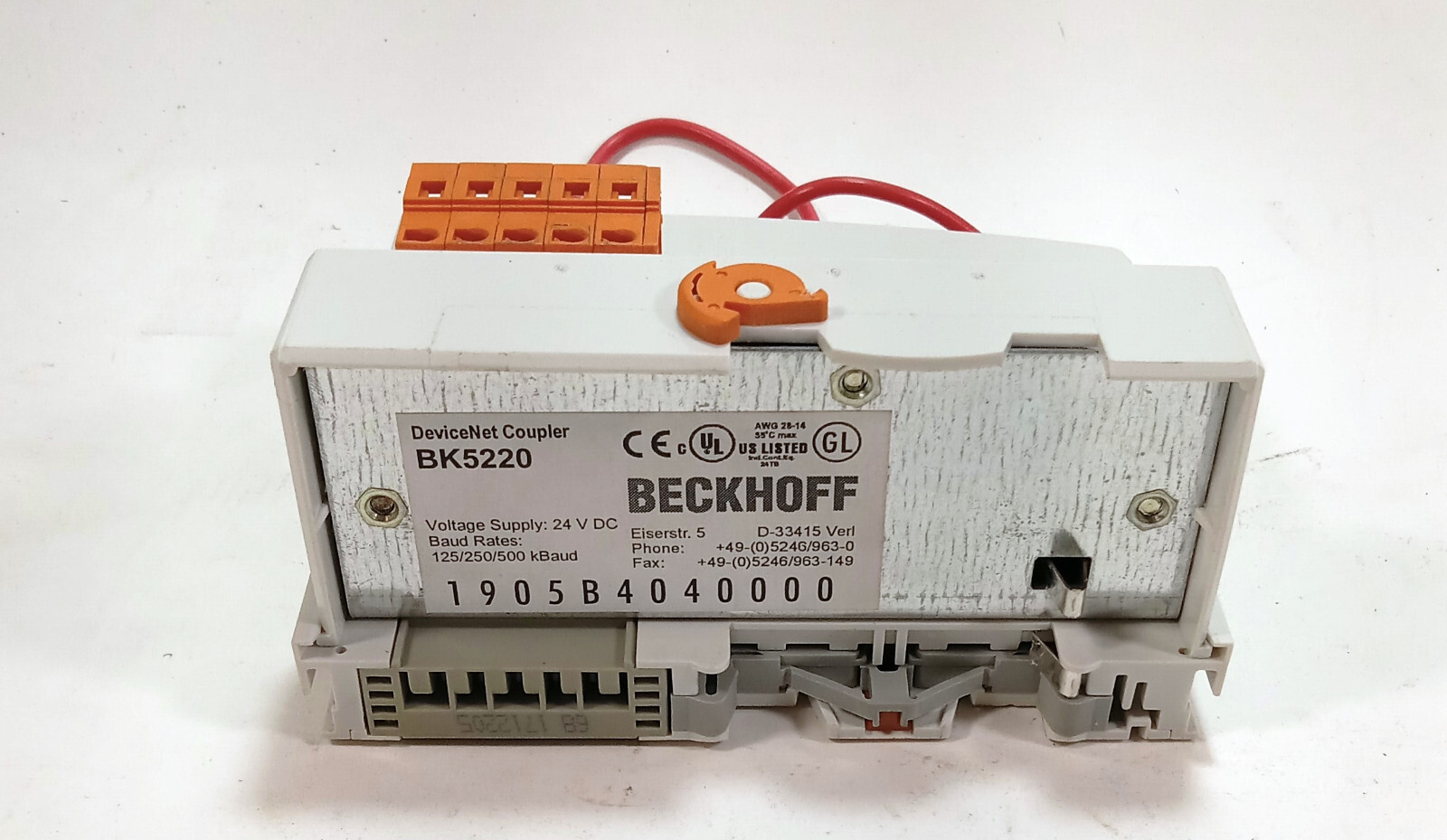 1 USED BECKHOFF BK5220 DEVICE NET BUS COUPLER ***MAKE OFFER***