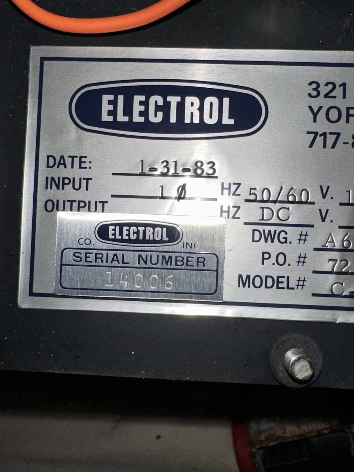 New Electrol C-25-B-200 Electric Motor Speed Control NOS