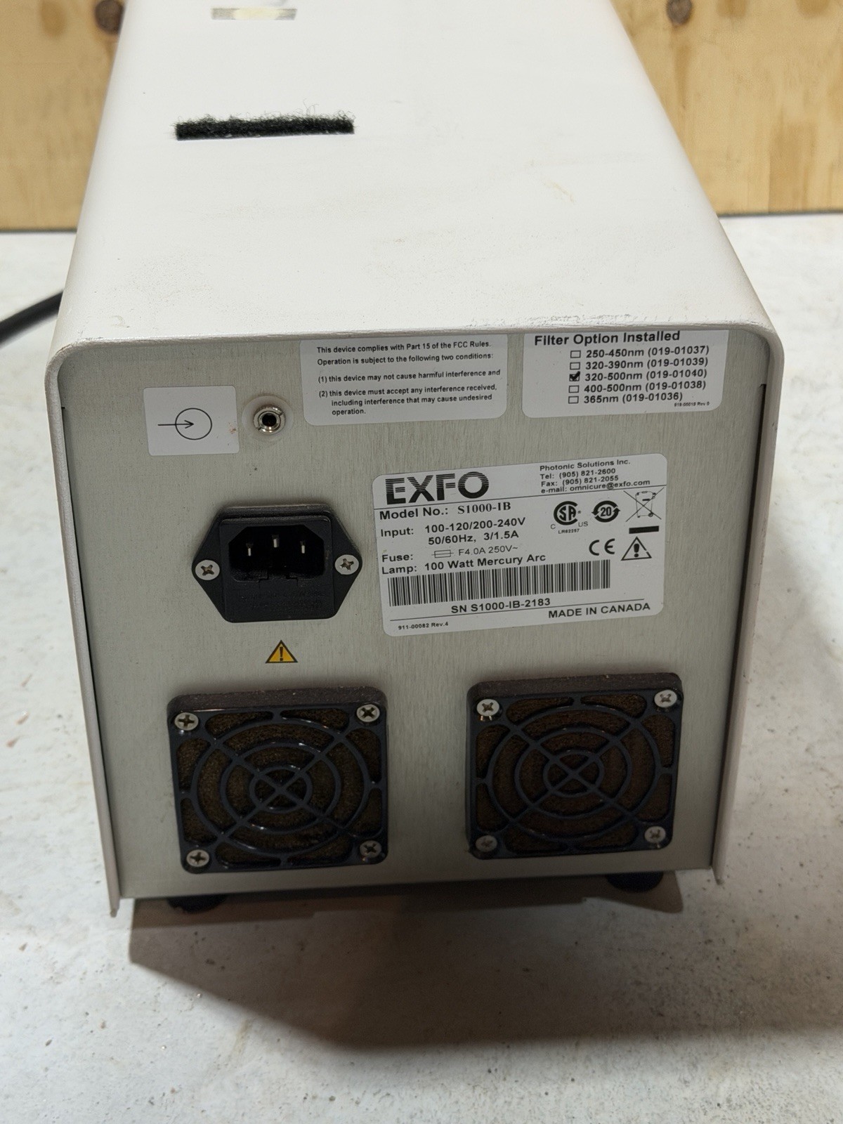 Omnicure Series 1000 S1000-1B 320-500nm Light