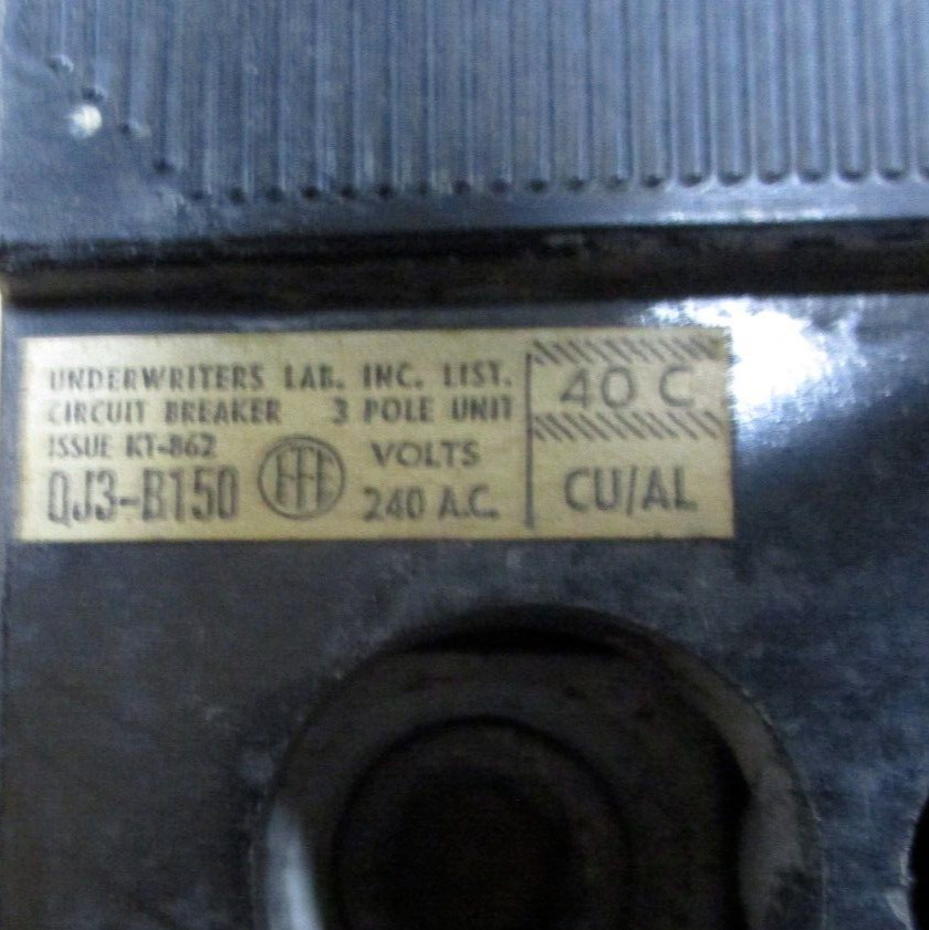 QJ3-B150 ITE Circuit Breaker 150 Amp 240AC 3 Pole A7893ISU