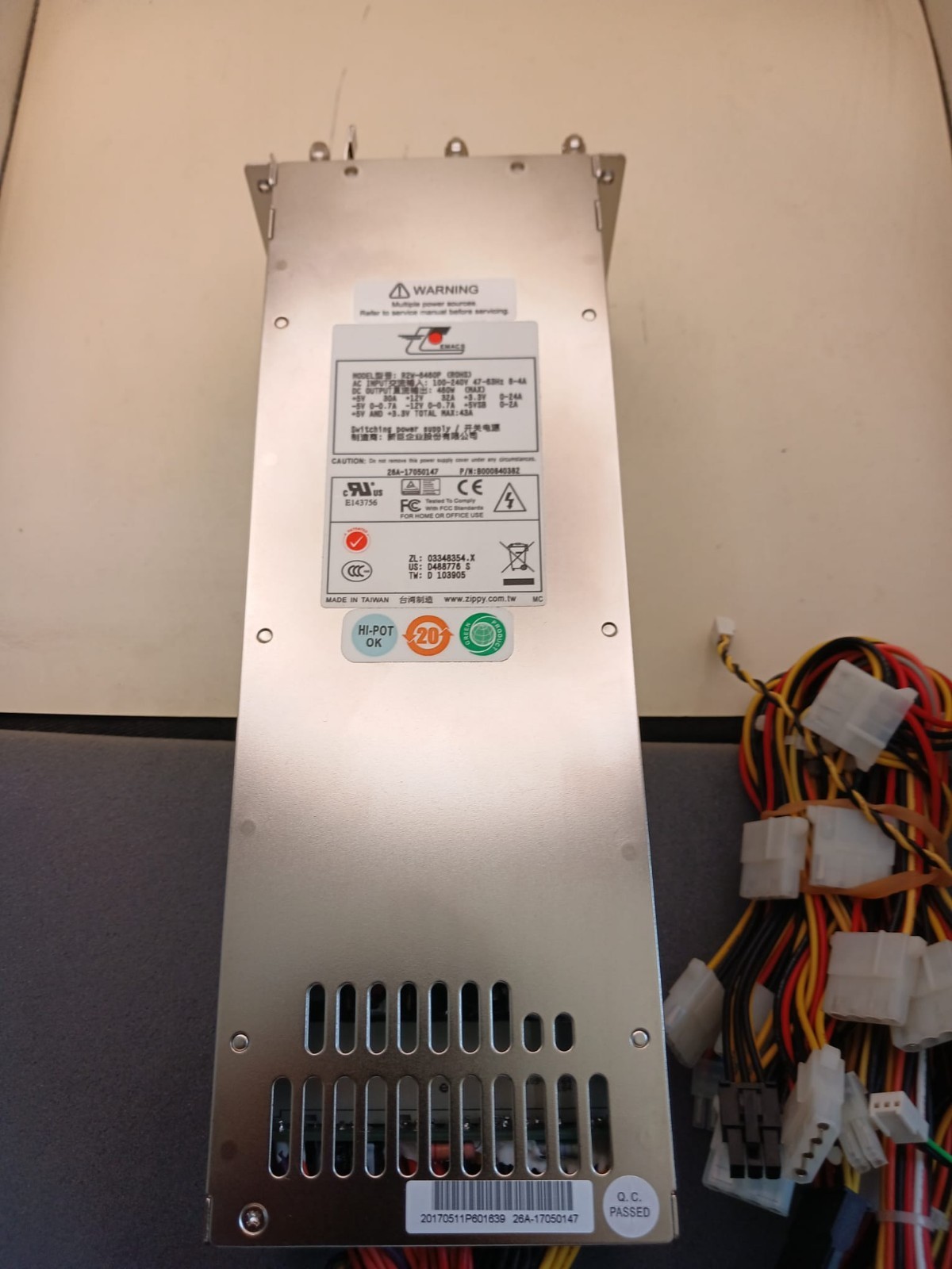 NEW IN BOX Emacs Zippy R2W-6460P 460W 2U Redundant PSU (Includes 2x R2W-6460P-R)