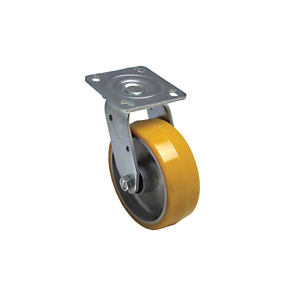 GRAINGER APPROVED P21S-UA080KP-14 Plate Caster,Swivel,Polyurethane,9 1/2″H 454N2