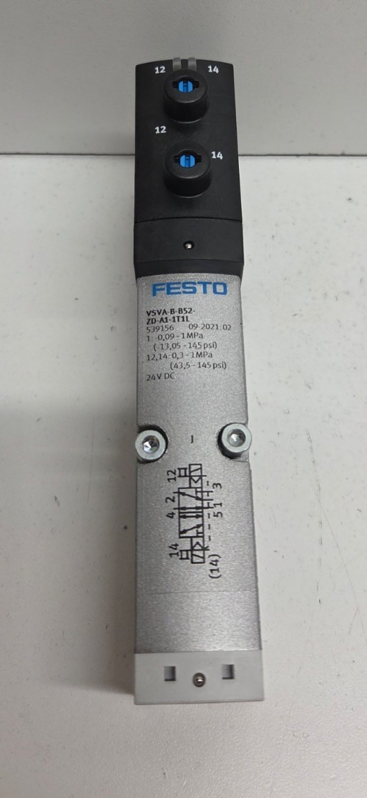 NEW NO BOX! FESTO 24V 5/2 SOLENOID VALVE 539156 VSVA-B-B52-ZD-A1-1T1L
