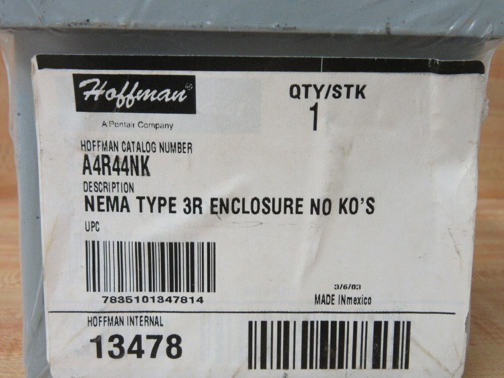 Hoffman A4R44NK Nema Type 3R Enclosure No Ko’s