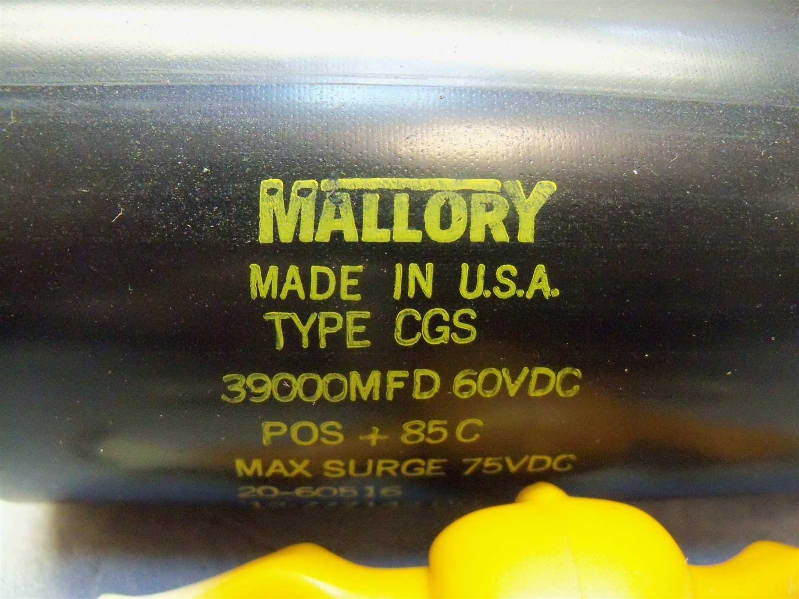 Mallory Capacitor Type CGS 39000MFD 60VDC Max Surge 75VDC 20-60516