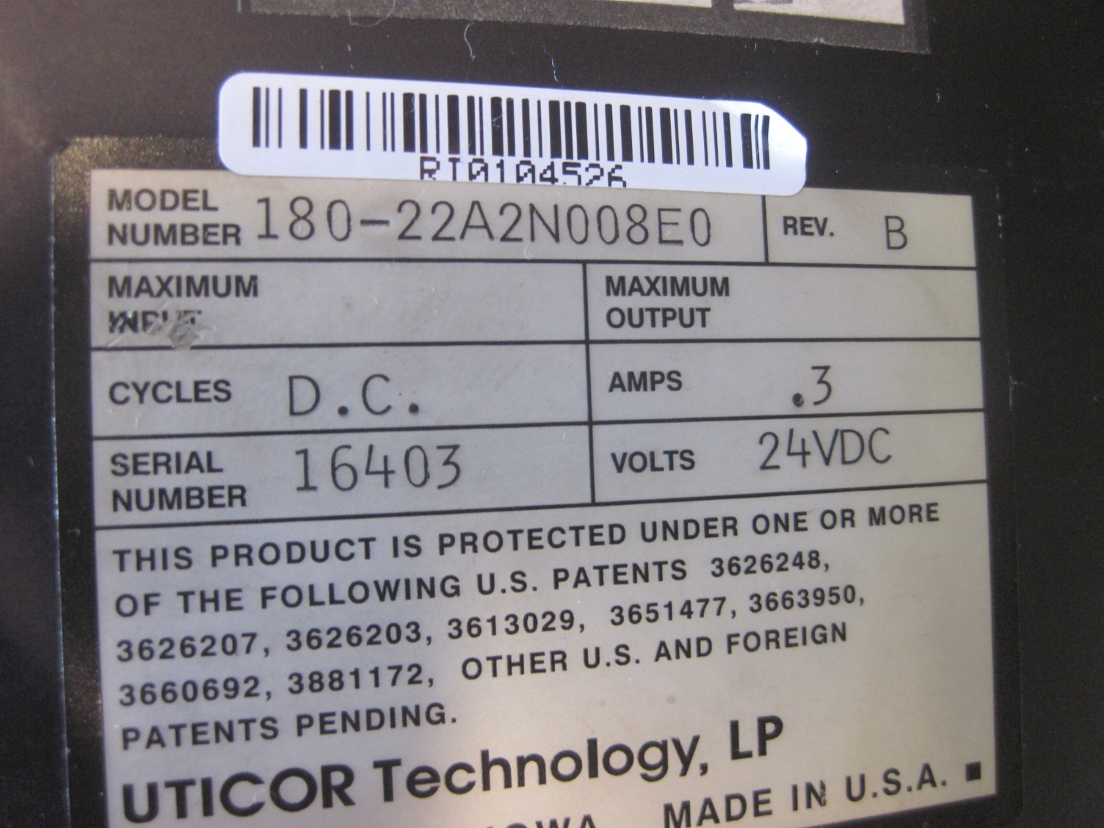 100% WARRANTY Uticor 180-22A2N008E0 Programmable Display