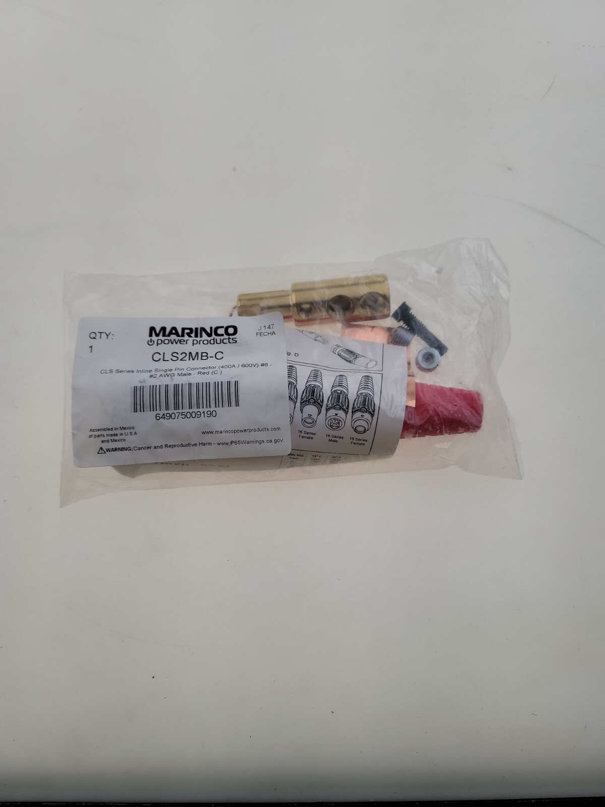 CLS2MB-C CLS Cam Type, Series 16 Inline, Pin,400A, 6 – #2 AWG, M – Red (C)