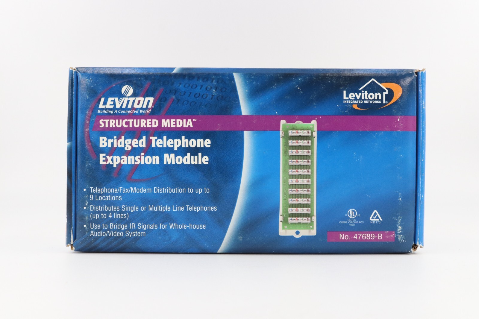 LEVITON 47689-B STRUCTURED MEDIA CENTER BRIDGED TELEPHONE EXPANSION MODULE