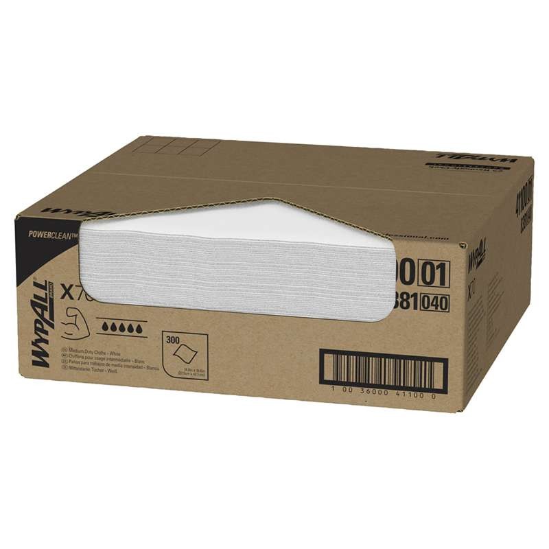 WypAll 41100 Workhorse Rags 14.9″x16.6″ Hydroknit 300 Rags Heavy-Duty