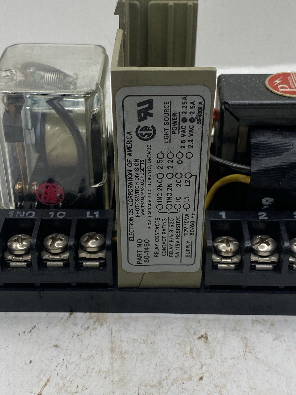 ELECTRONICS CORP CONTROL BASE 60-1480 With Relay
