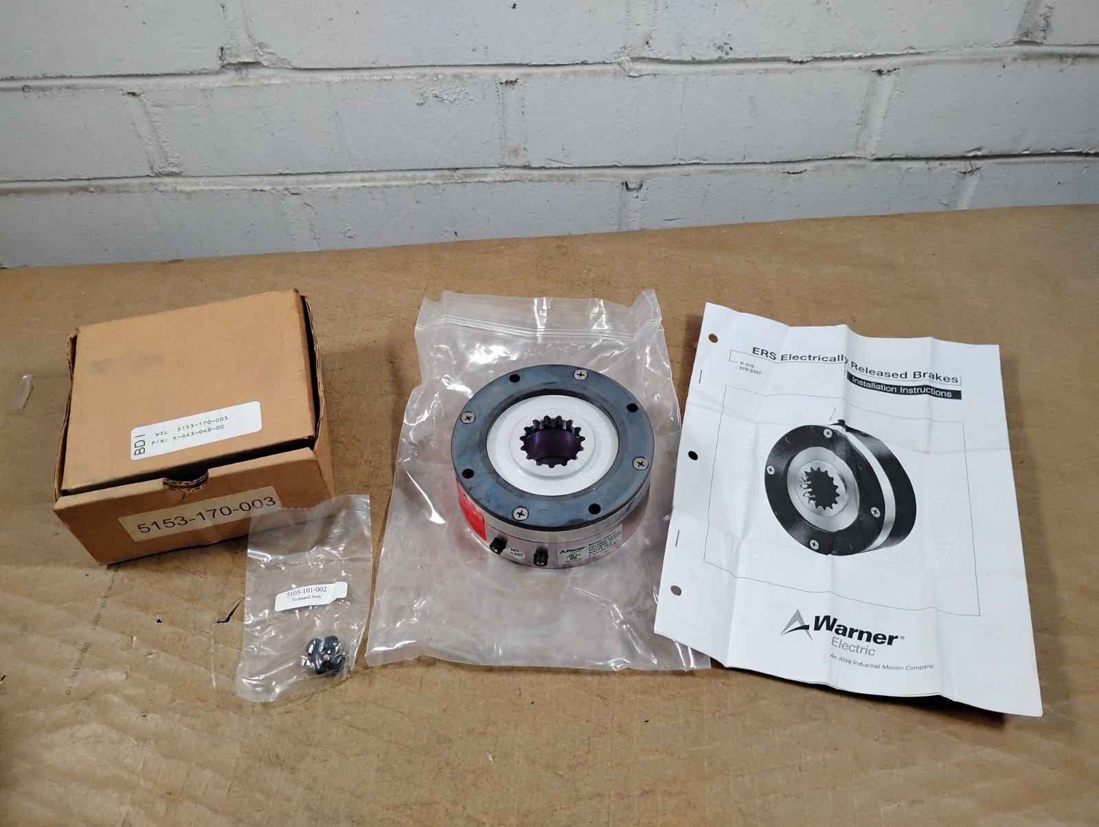Warner ERS-57 Electrically Released Brakes / Holding Brake 24VDC – 5153-170-003