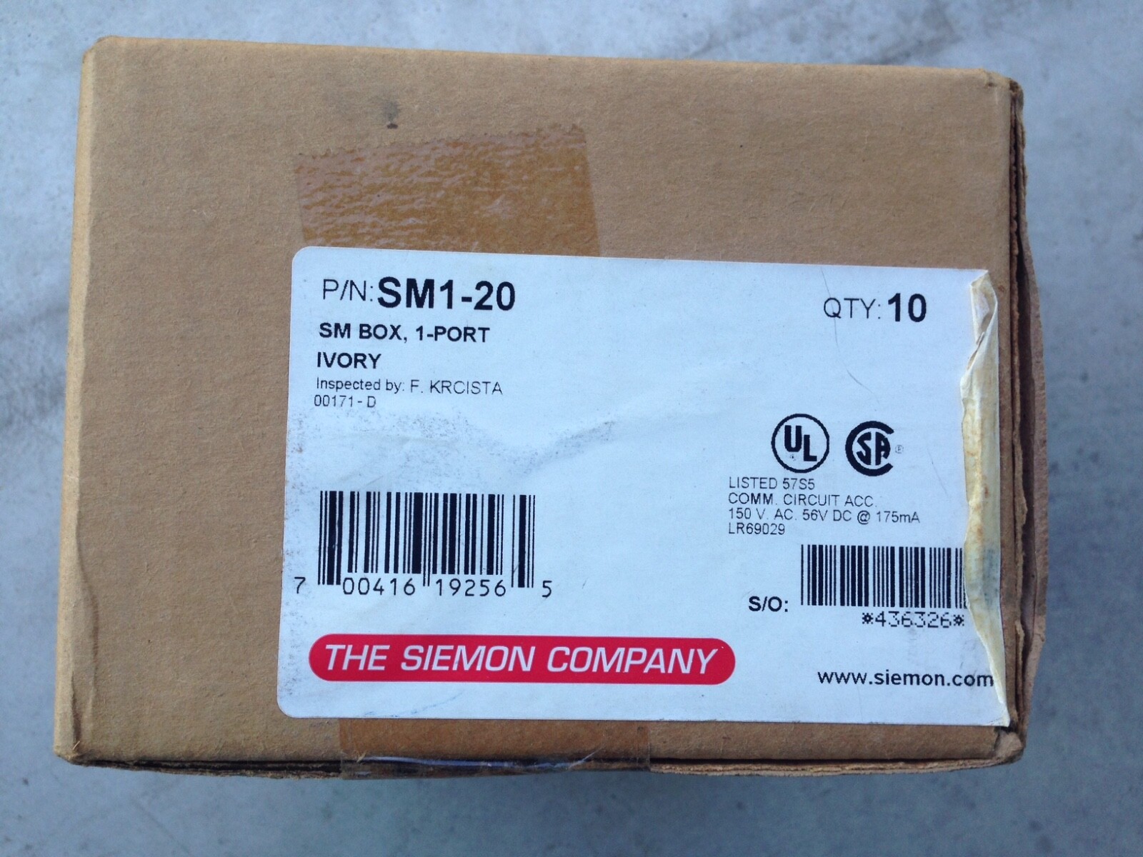 Siemon SM1-20 SM Box of 10