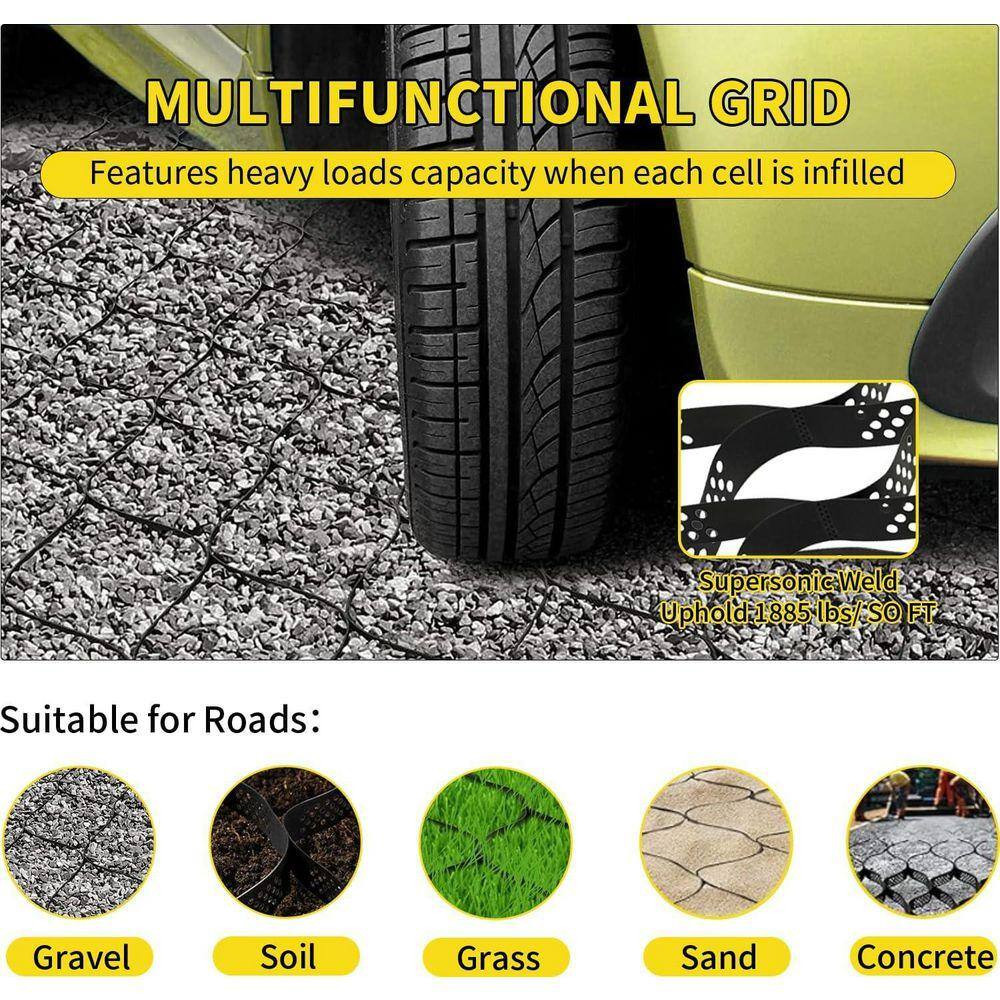 32. 8 Ft. X 9.8 Ft.× 2 In. Plastic Ground Geo Grid Erosion Control Geocell for G
