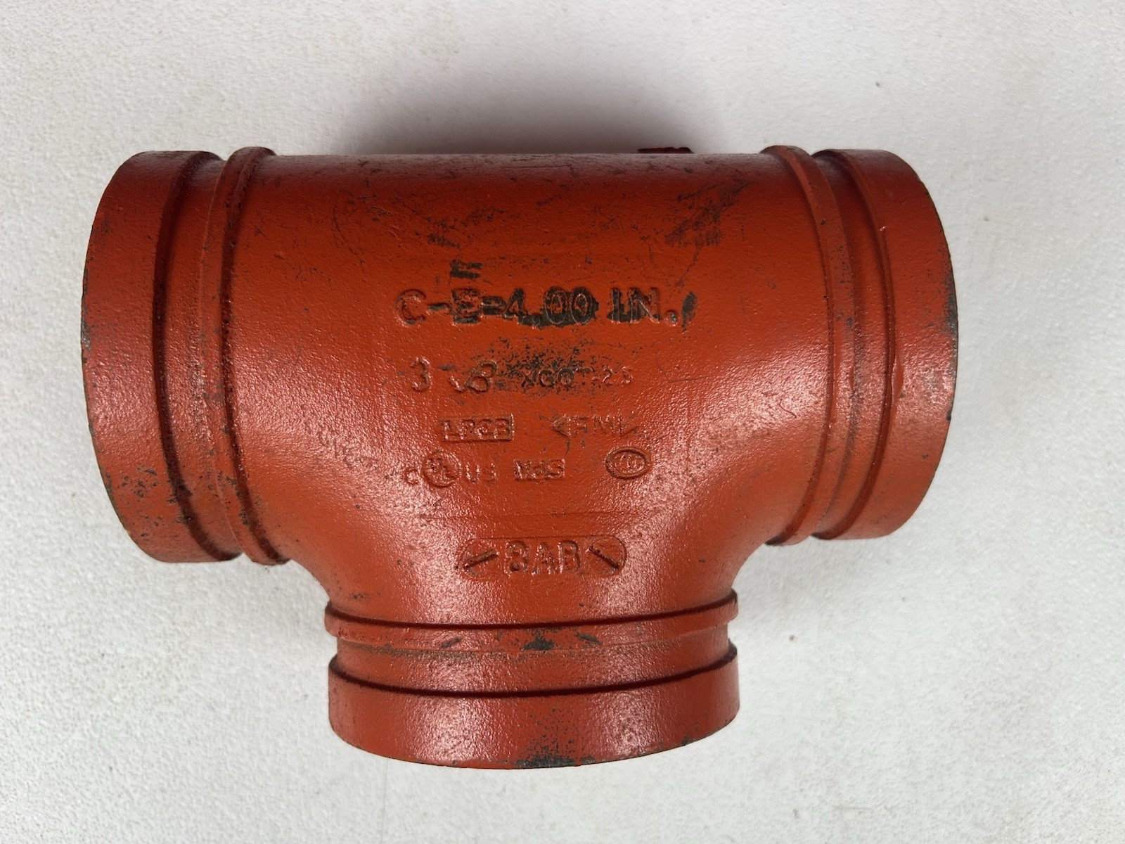4″ Victaulic FireLock Straight Tee 4/114.3 No.002